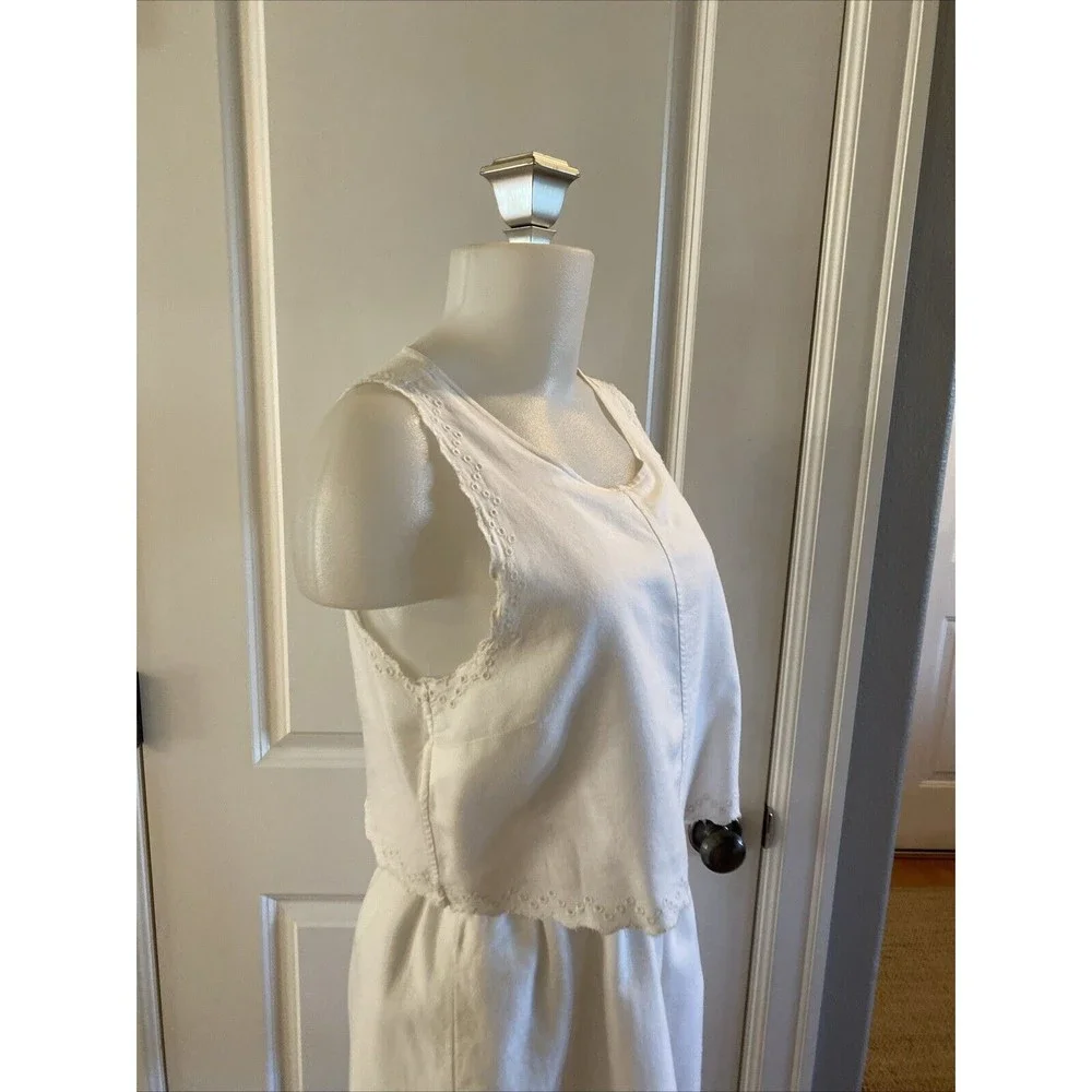 Madewell White Eyelet Overlay Open‎ Back Dress Size 6/S Sleeveless Beachy Boho